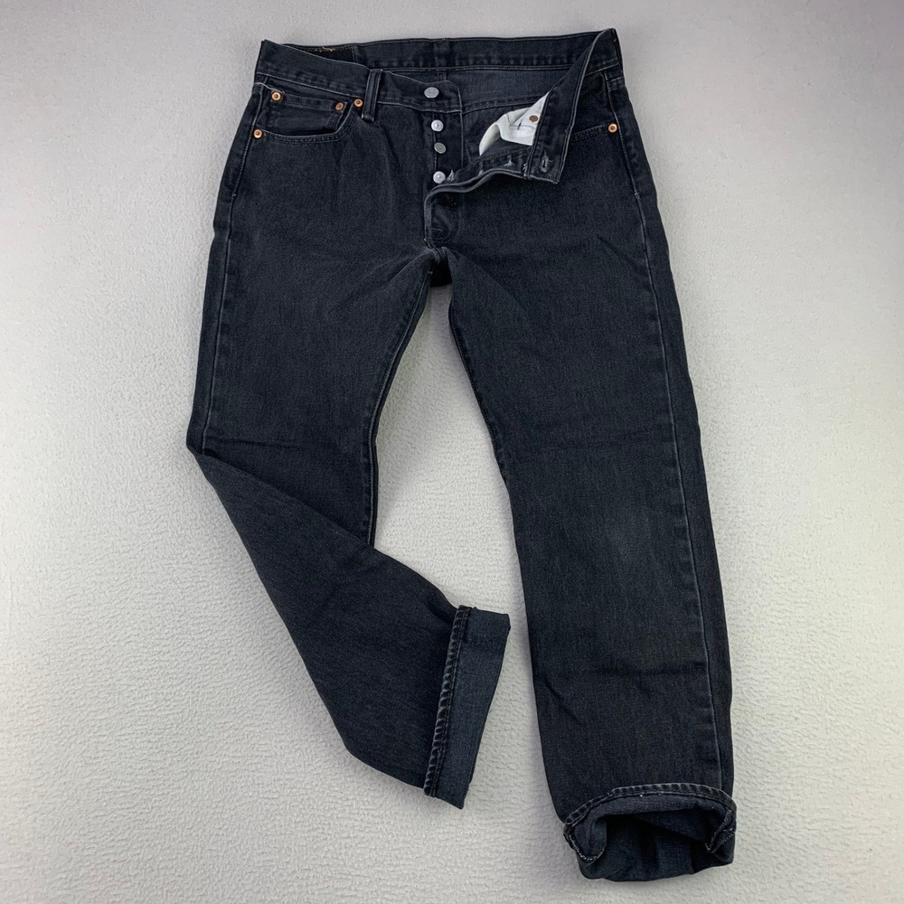 Levi's 501 Original Fit Jeans‎ Men's W33 L30 Black Denim Button Fly Straight Leg